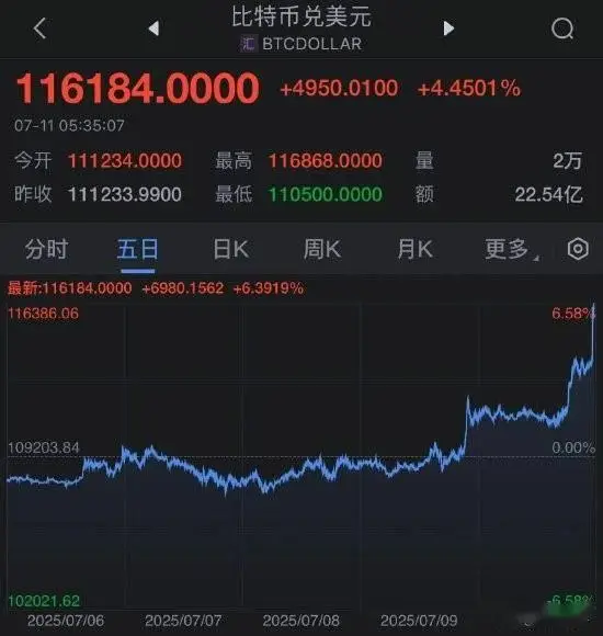 比特币24小时暴涨24%_比特币价格突破117000美元_比特币价格飙升