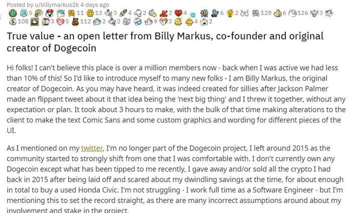 狗狗币联合创始人无法理解价格暴涨，马斯克或是幕后推手？