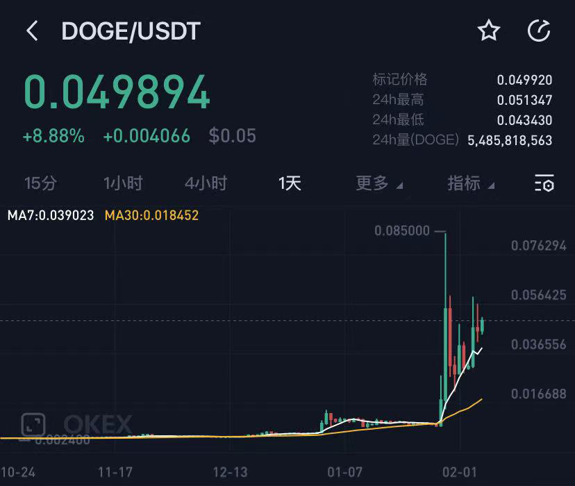 马斯克力挺狗狗币，价格狂飙500%，未来货币首选？