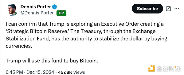 特朗普总统可能签署比特币储备行政命令，加密货币超级周期或将到来