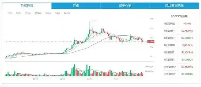 狗狗币一天飙涨200%引热议，一年涨幅超400倍登热搜